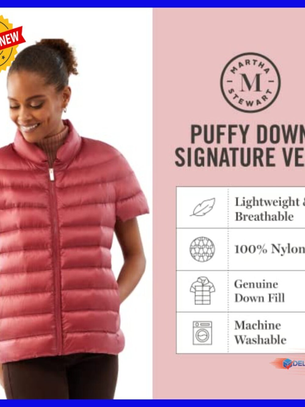 Women's Quilted Down Puffer Vest Short Sleeve Lightweight Winter Jacket - Picture 4 of 7